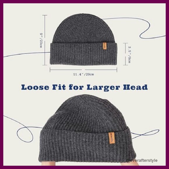 100% Merino Wool Cuff Beanie Unisex Winter Hat Classic Minimal Cozy main image 5